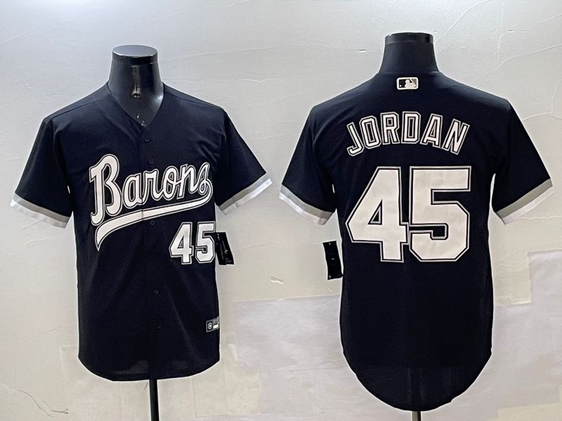 Men Chicago White Sox #45 Jordan Black Throwback Game 2025 Nike MLB Jersey style 1->chicago white sox->MLB Jersey